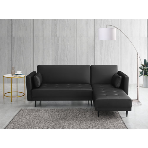 17 Stories Kishanna Vegan Leather Corner Sofa Chaise Wayfair.co.uk